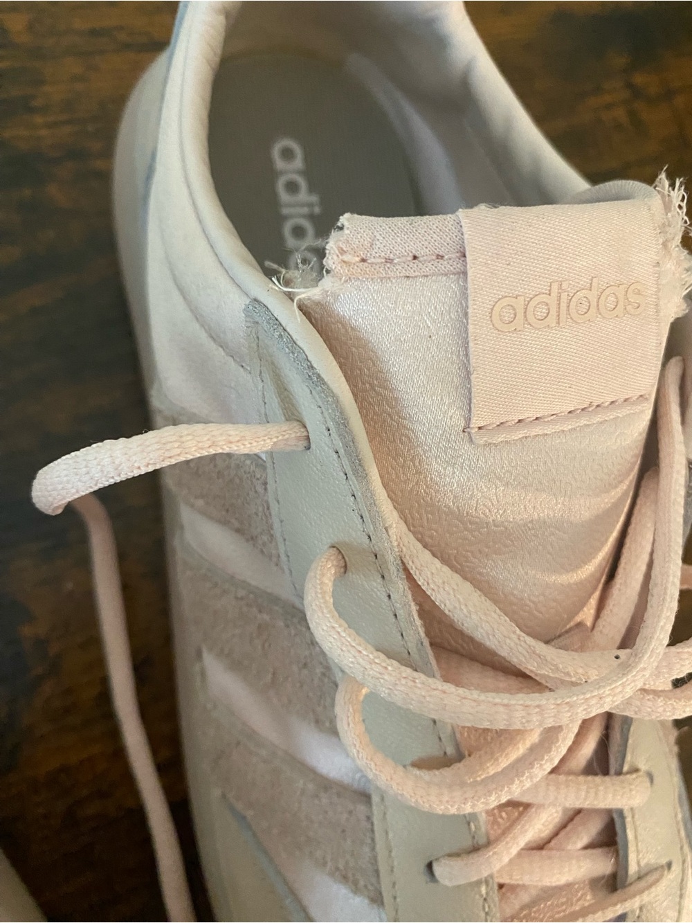 adidas Women’s Pale Pink Shiny Low-Top Platform Sneakers - Flaws - Picture 10 of 11